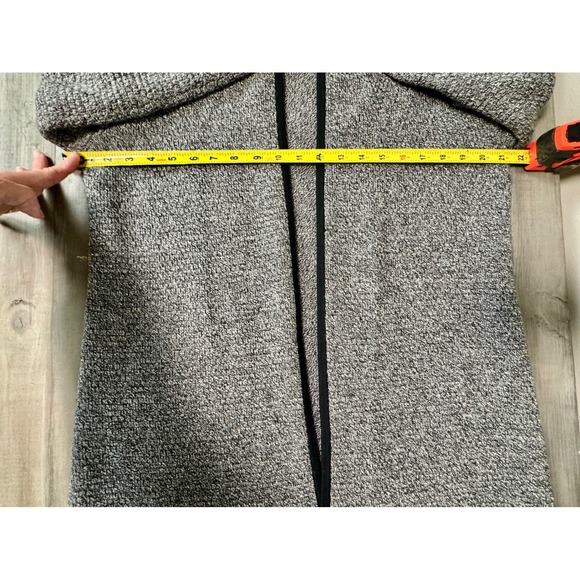 Talbots Womens Marled Gray Black Knit Cardigan Open Front Long Sleeve Jacket Med - Picture 7 of 8